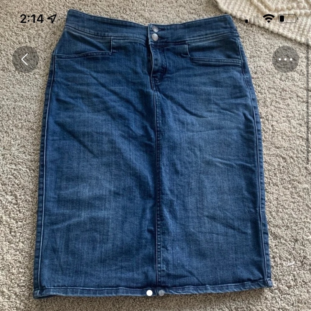 denim midi skirts